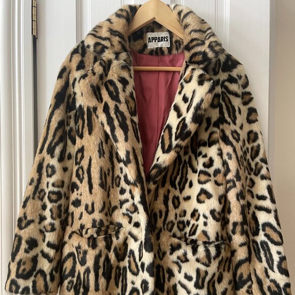 Apparis Faux Fur Leopard Coat - Picture 4 of 16